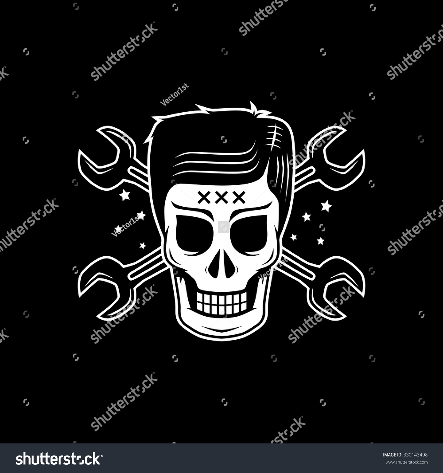 Mechanic Skull Stock Vector 330143498 - Shutterstock