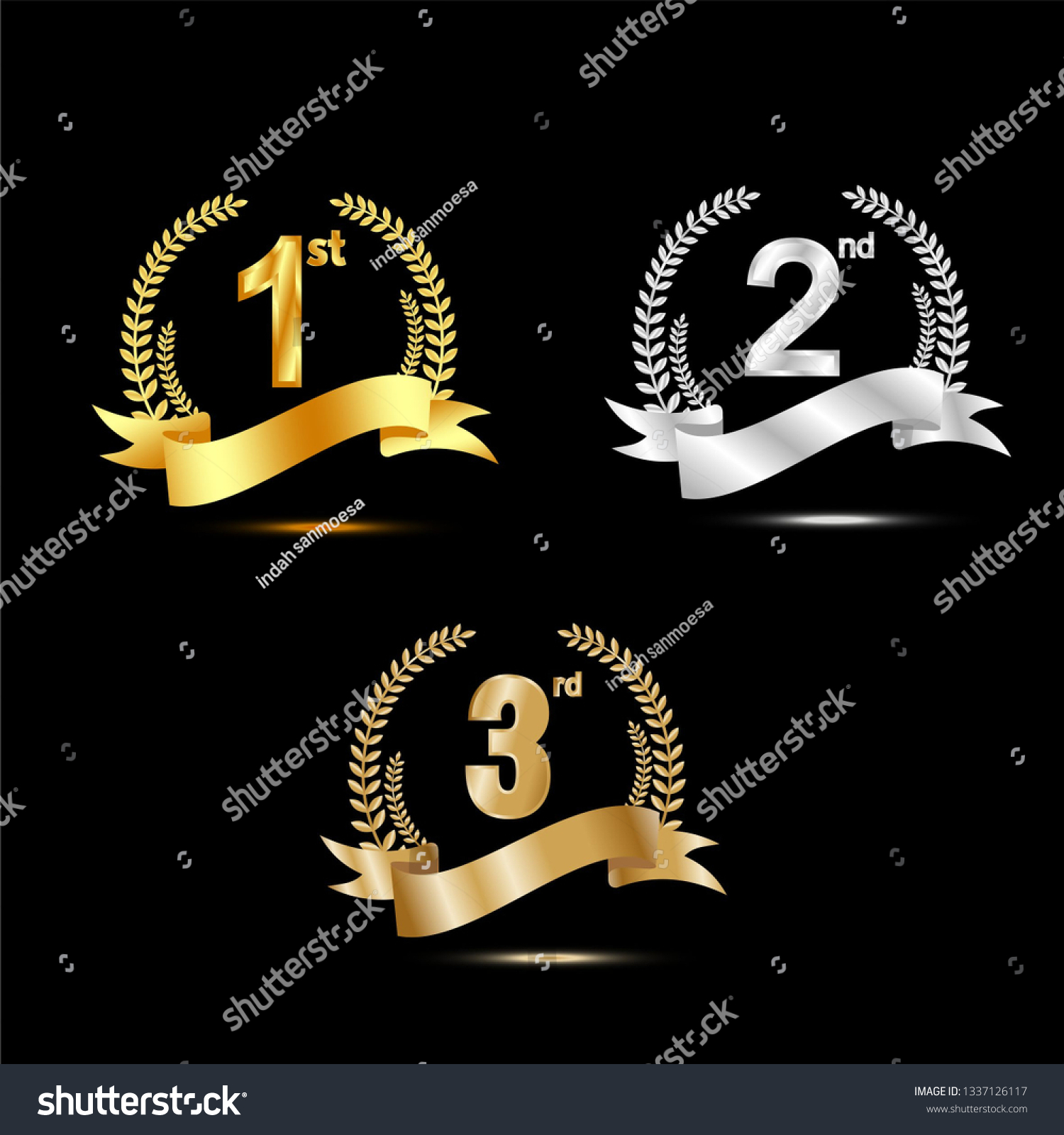 Medals Winner Wreath Stock Vector (Royalty Free) 1337126117 | Shutterstock