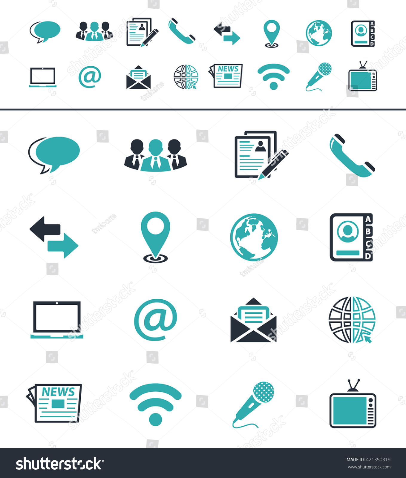 Media And Communication Icons Stock Vector 421350319 : Shutterstock