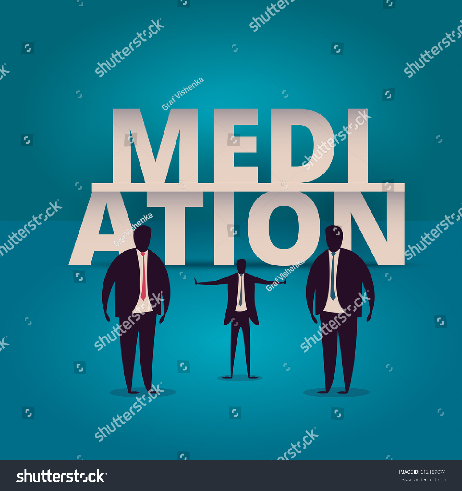 mediation concept mediator assists disputing parties stock disputing