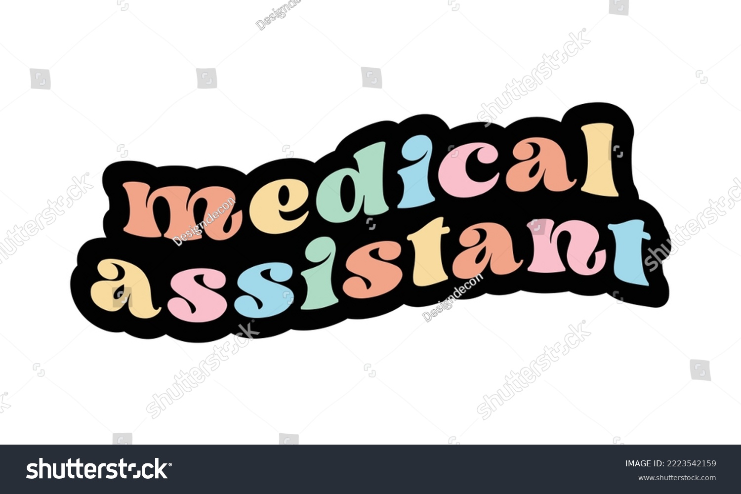 SVG of Medical Assistant Career quote retro groovy typography sublimation sticker SVG on white background svg