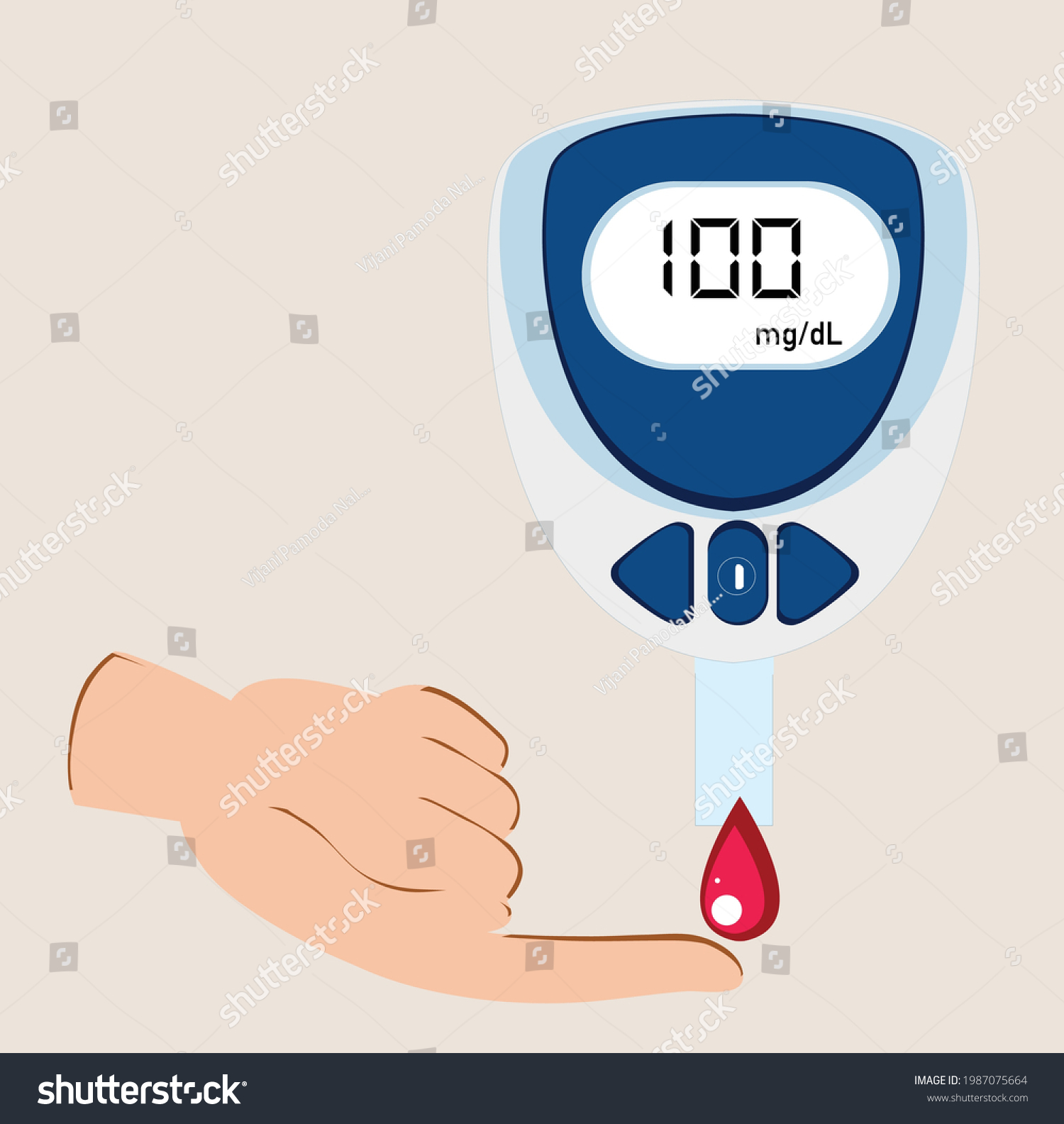 Medical Blood Glucose Measurement Vector Stock Vector (Royalty Free ...