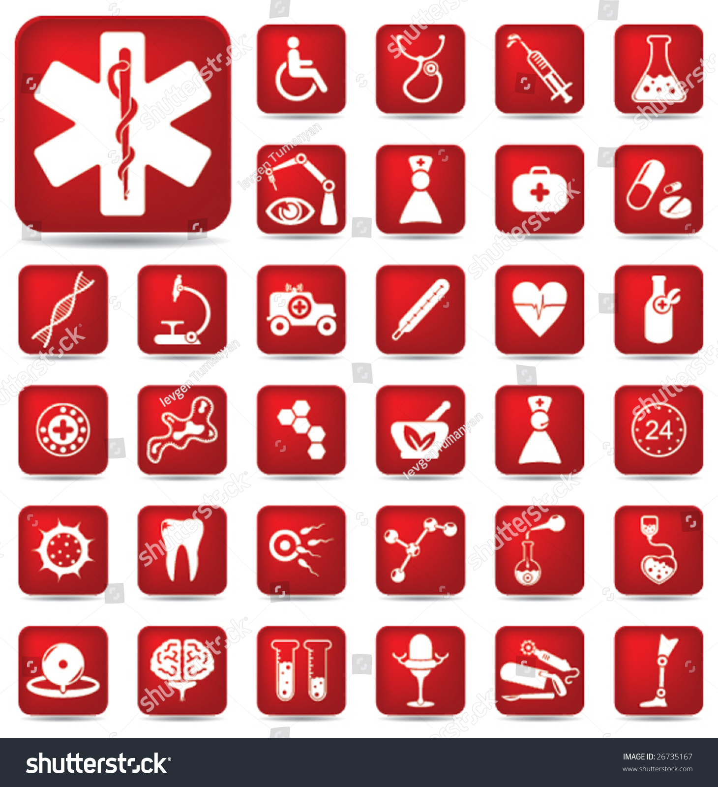 Medical Buttons Set 3 Stock Vector Illustration 26735167 : Shutterstock