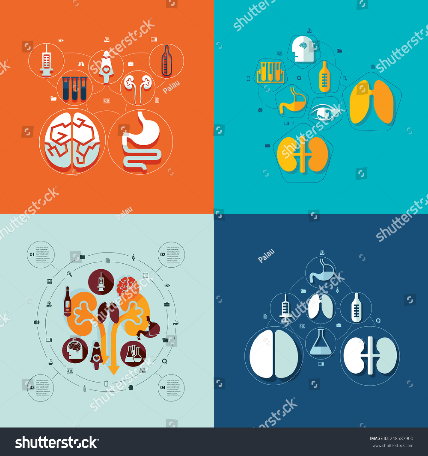 Medical Flat Infographic Stock Vector (Royalty Free) 248587900 ...