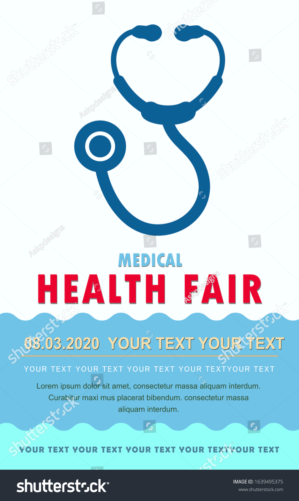 Medical Health Fair Poster Stethoscope Stock Vector (Royalty Free For Health Fair Flyer Template