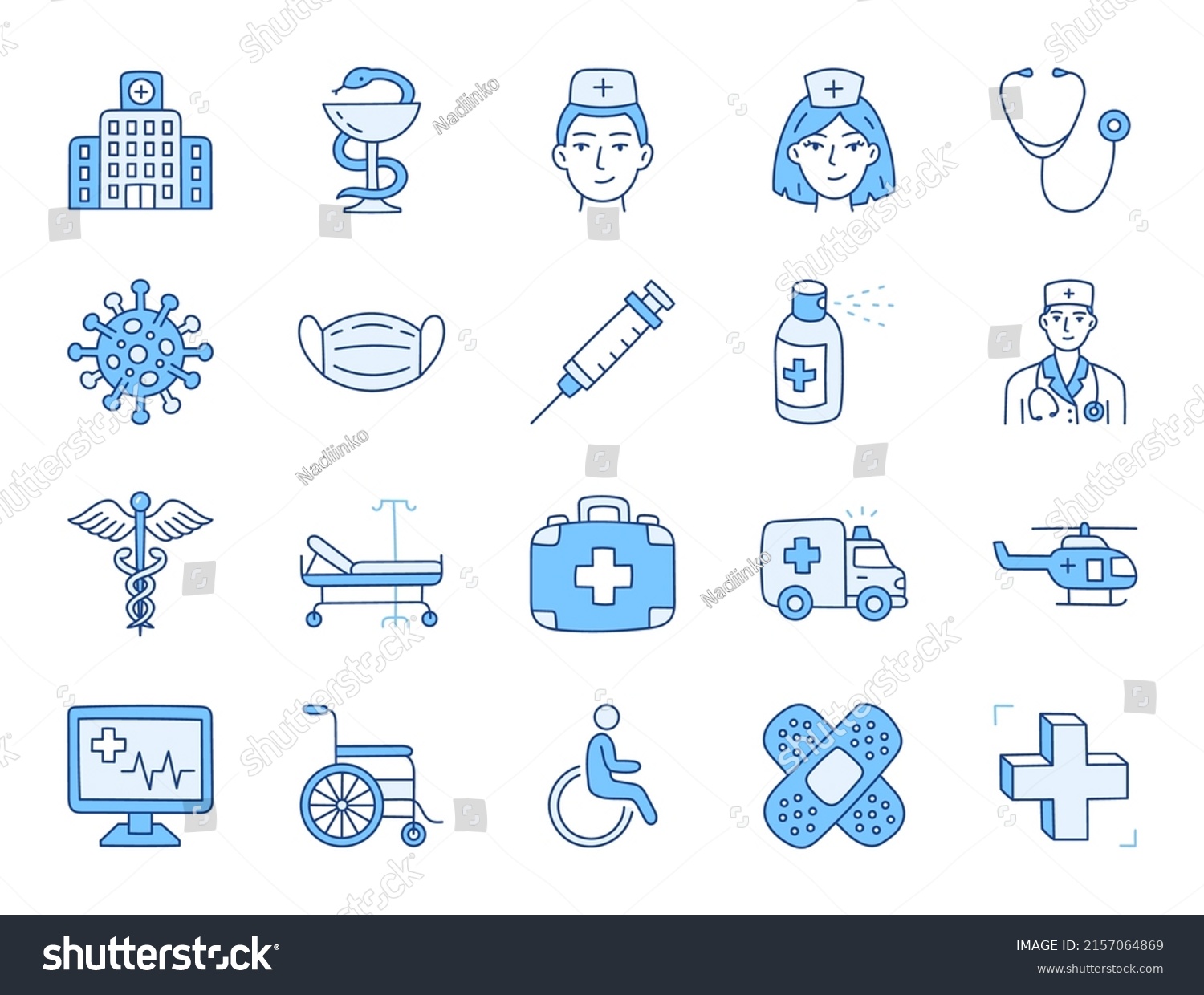 Medical Hospital Doodle Illustration Including Icons Stock Vector ...