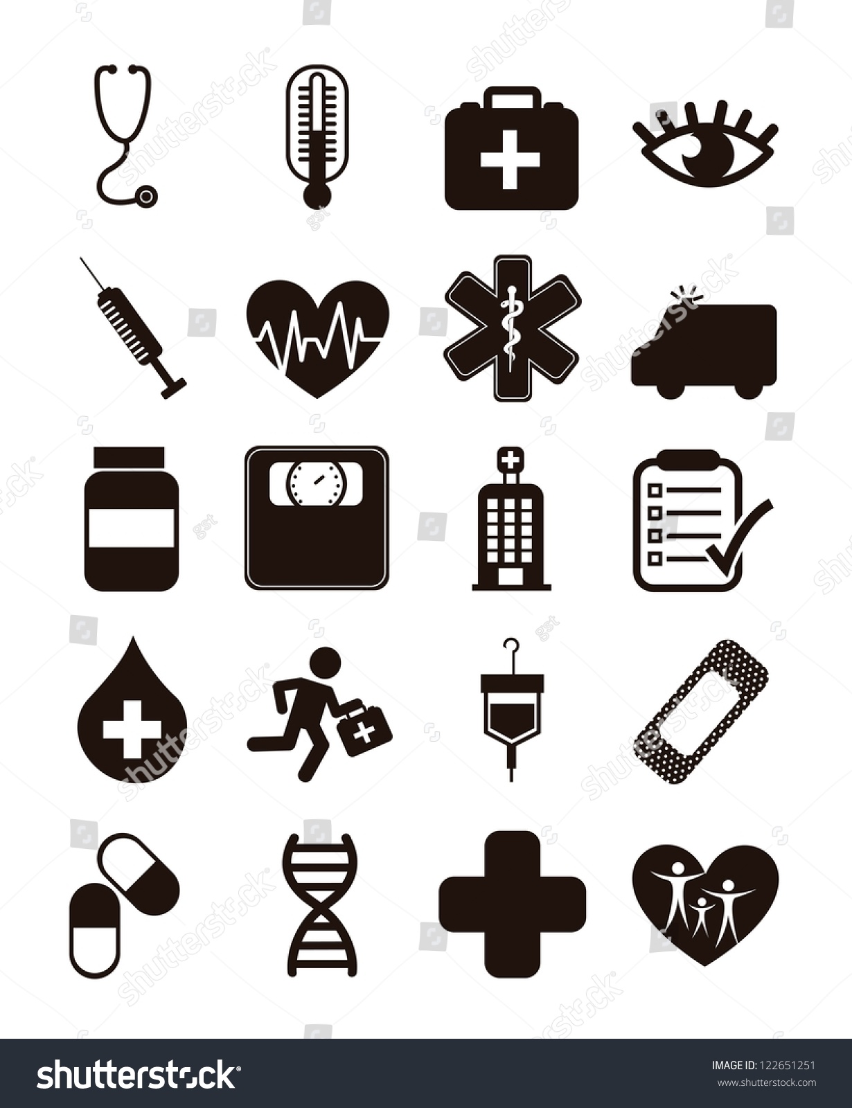 Medical Icons Over White Background. Vector Illustration - 122651251 ...