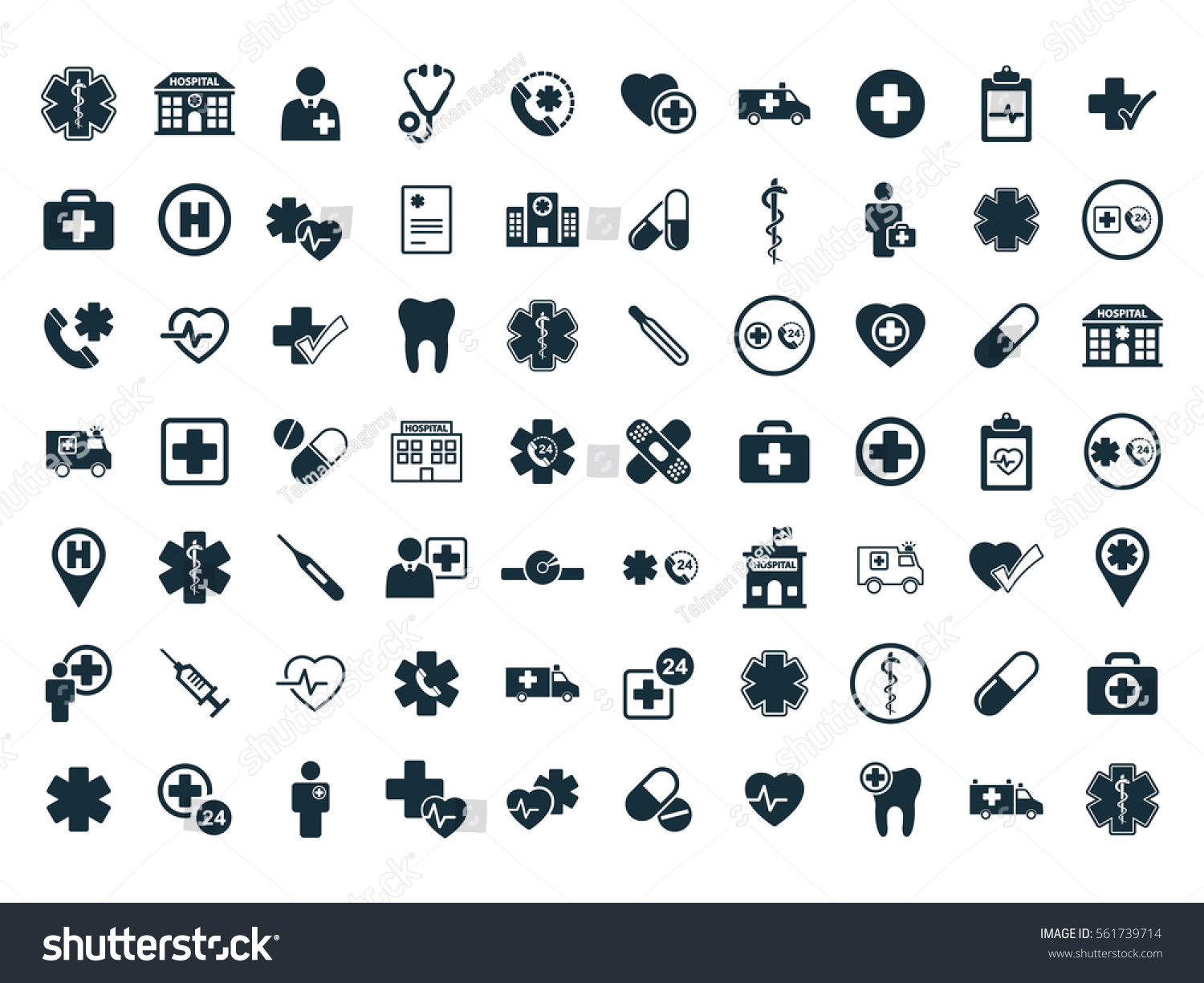 Medical Icons Set On White Background Stock Vector (Royalty Free ...