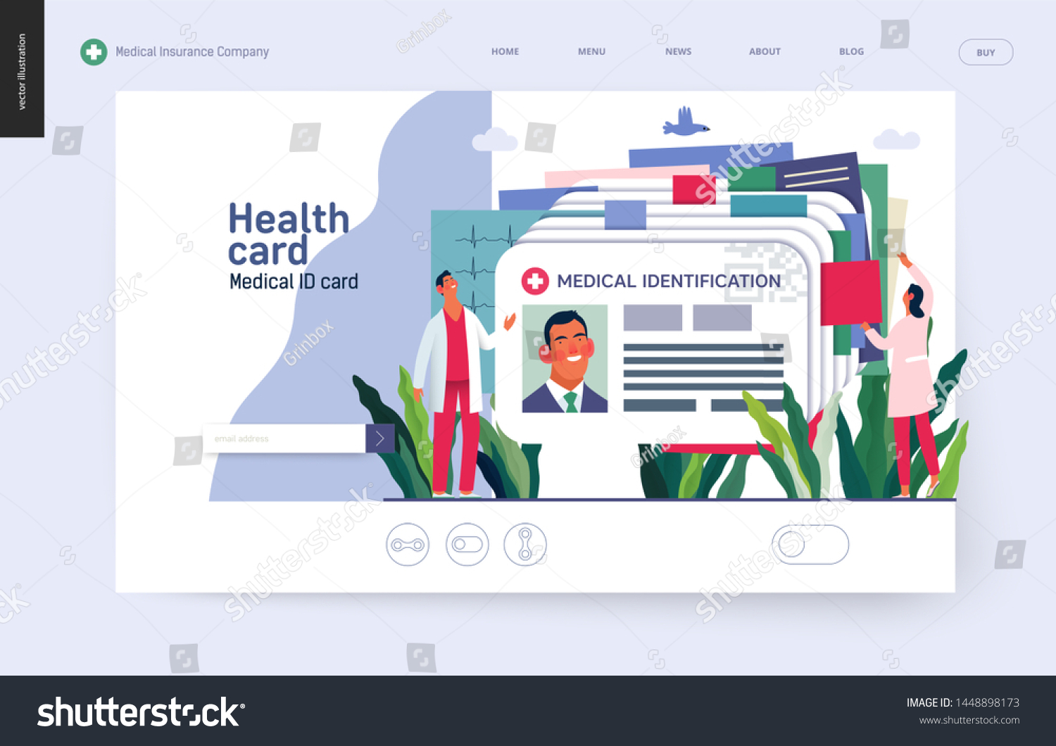 Medical Insurance Template Medical Id Card Stock Vector (Royalty Free