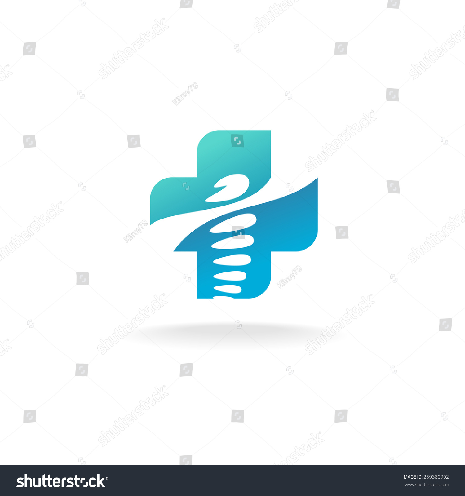 Medical Logo With Green And Blue Cross Background And Healthy Human Stylized Figure Medical Logo With Green And Blue Cross Background And Healthy Human Stylized Figure
