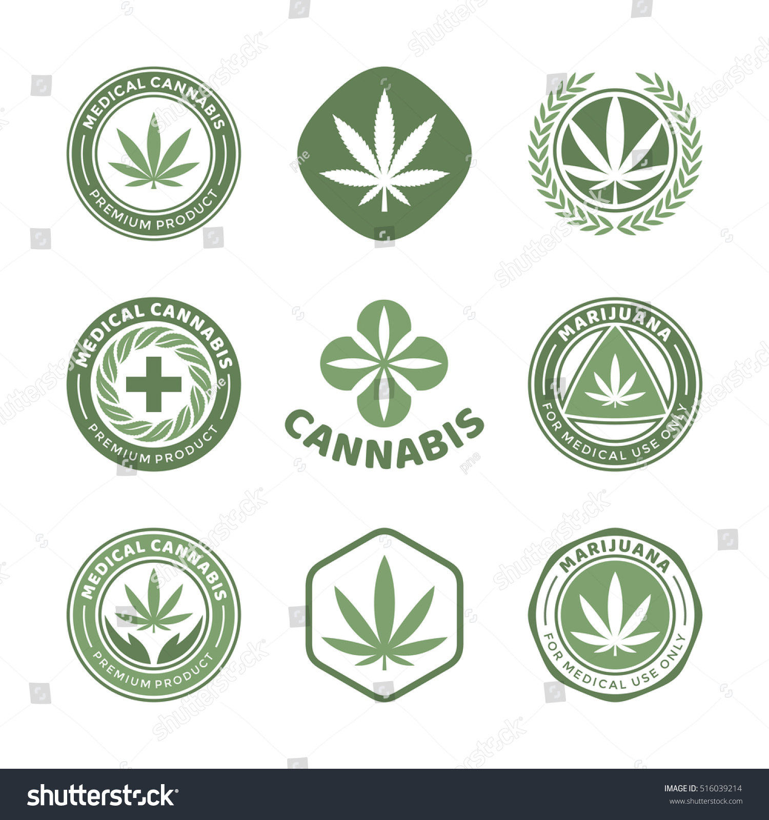 Medical Marijuana And Cannabis Logo Design Elements. Vector ...