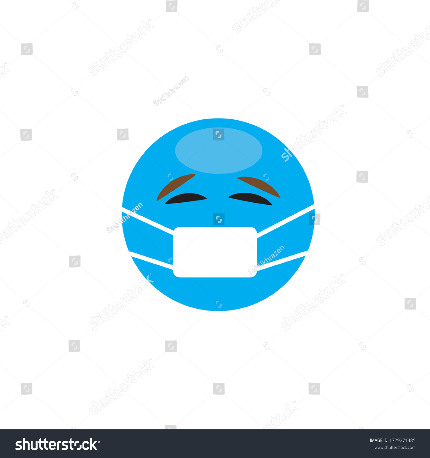 Medical Mask Emoji Kawaii Face Vector Stock Vector Royalty Free 1729271485 0259