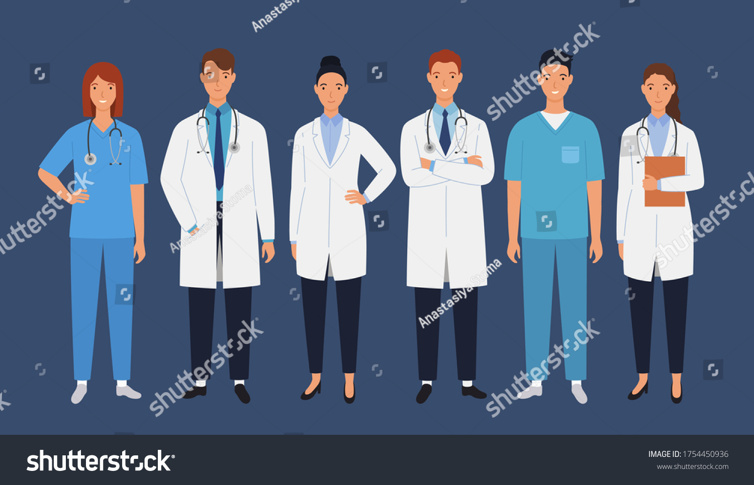 Medical Staff Doctors Nurses Men Women Stock Vector (royalty Free 