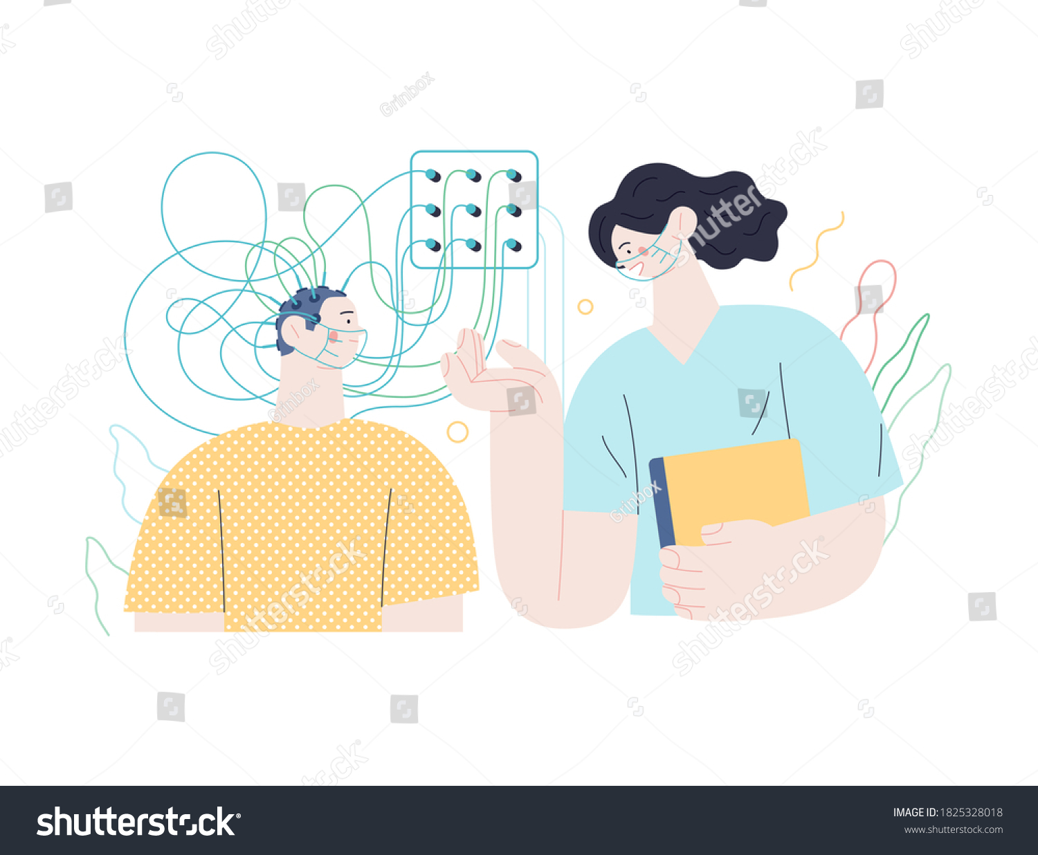 Medical Tests Illustration Eeg Electroencephalography Modern Stock ...