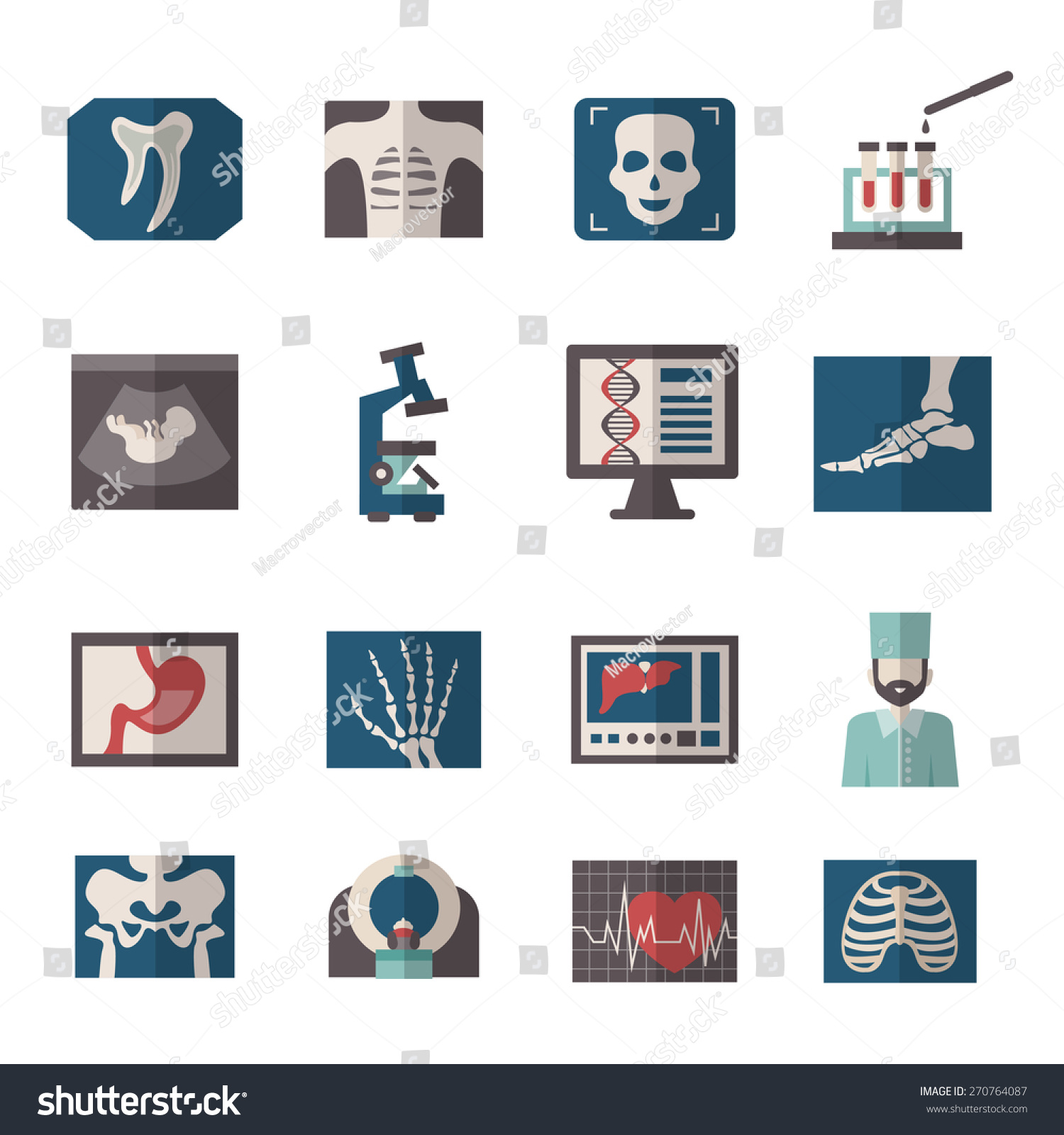 vector procedures ultrasound icons medical flat shutterstock isolated ray illustration official