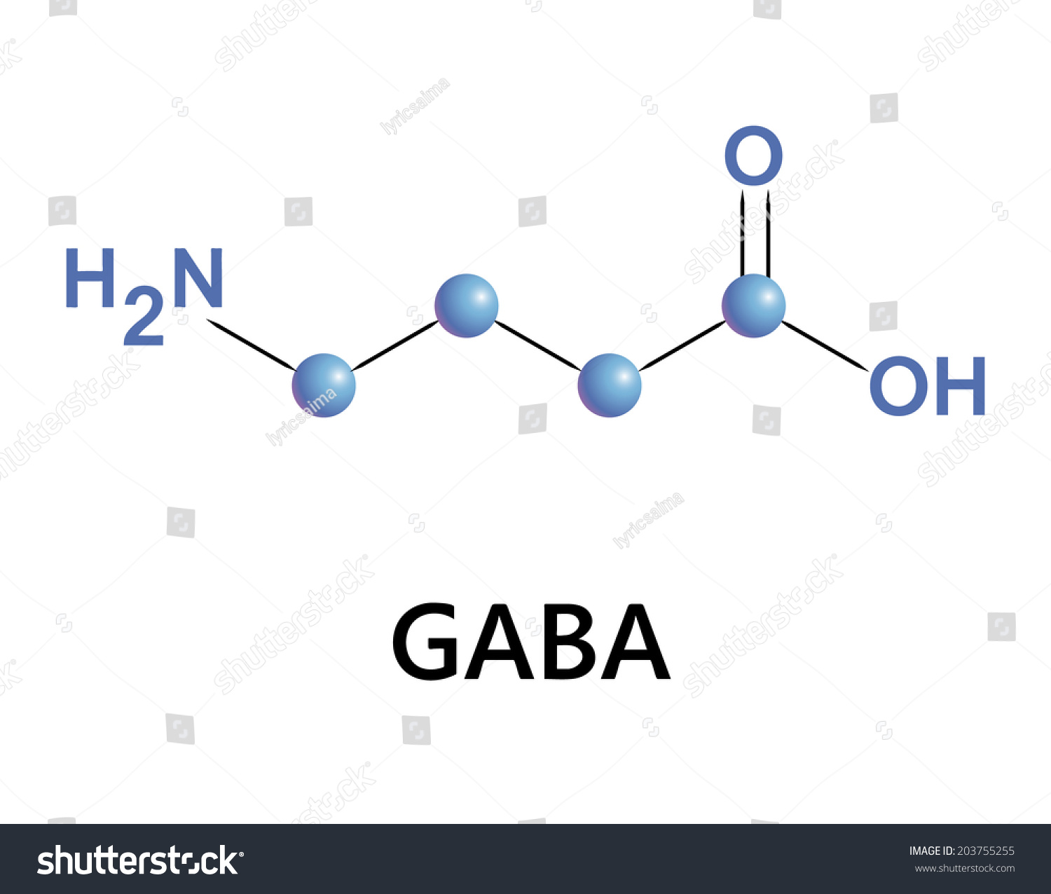 Medical Vector Illustration Chemical Formula Gamma Aminobutyric Stock Vector Royalty Free