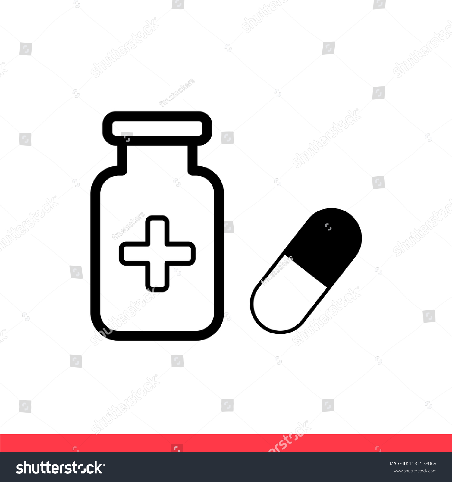 Medication Vector Icon Drug Symbol Simple Stock Vector (Royalty Free ...