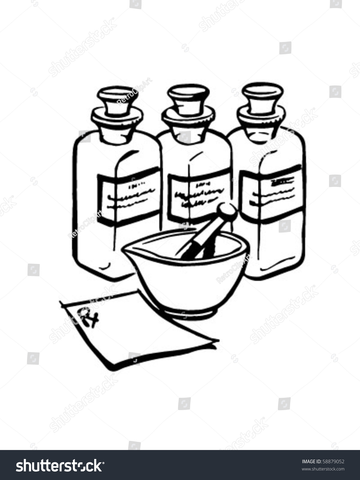 SVG of Medicine Bottles - Retro Clip Art svg