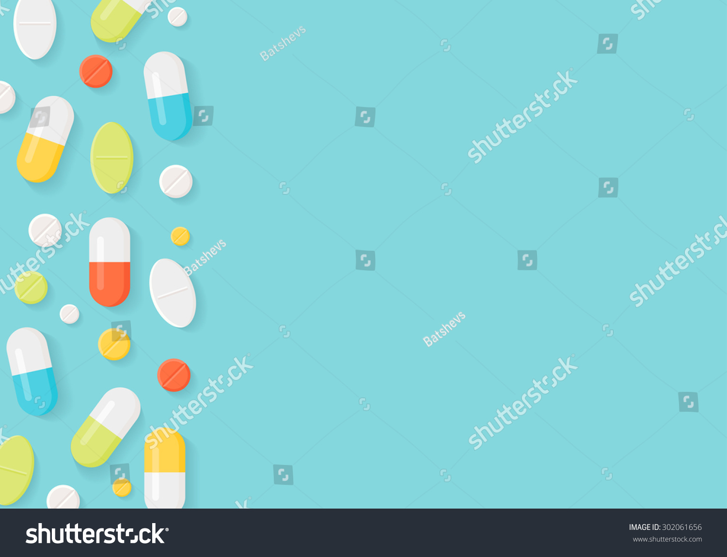 Medicine Pills Border Background. Colorful Tablets And Capsules. Vector ...