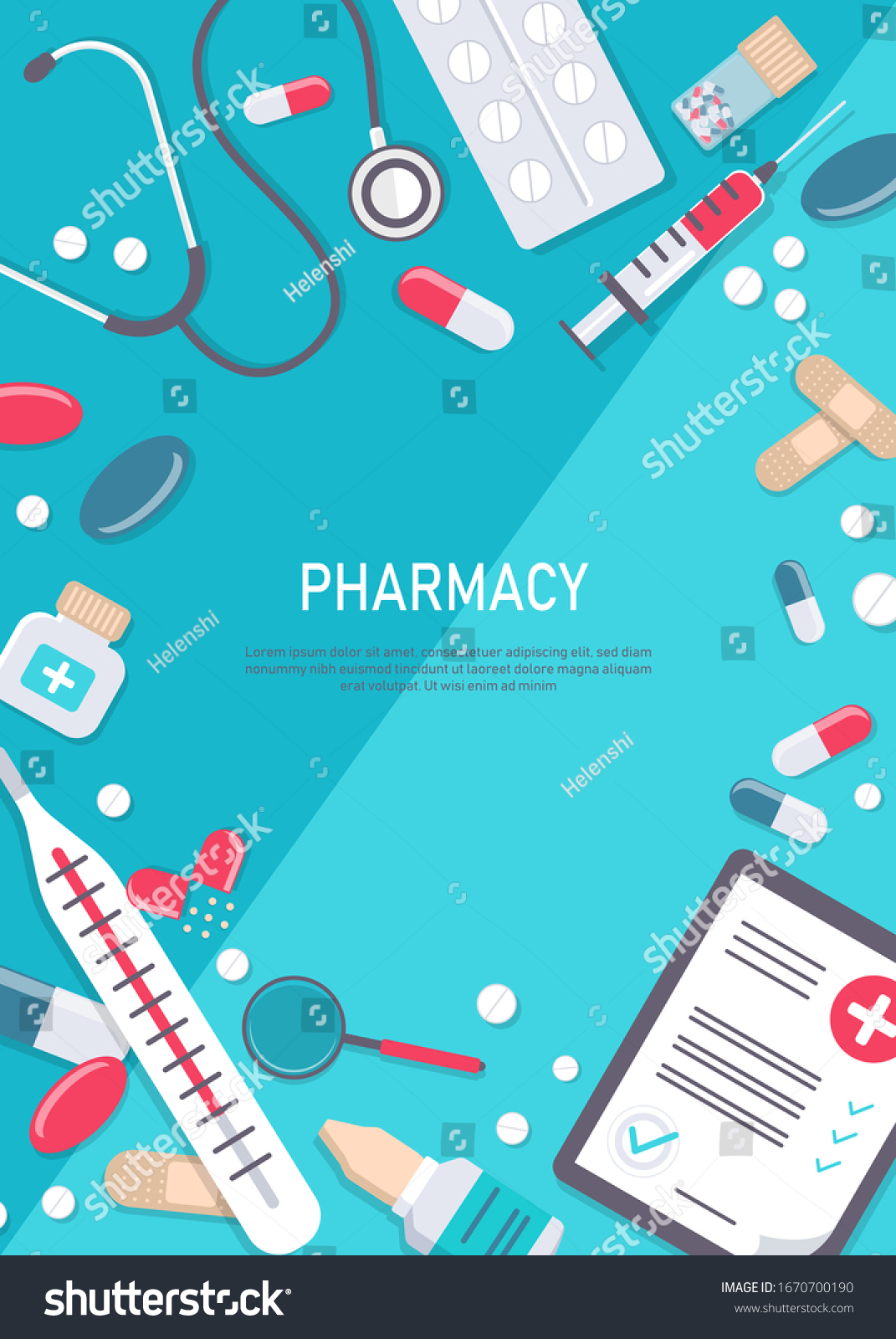 Medicine Vector Illustration Pharmacy Background Pharmacy Stock Vector ...