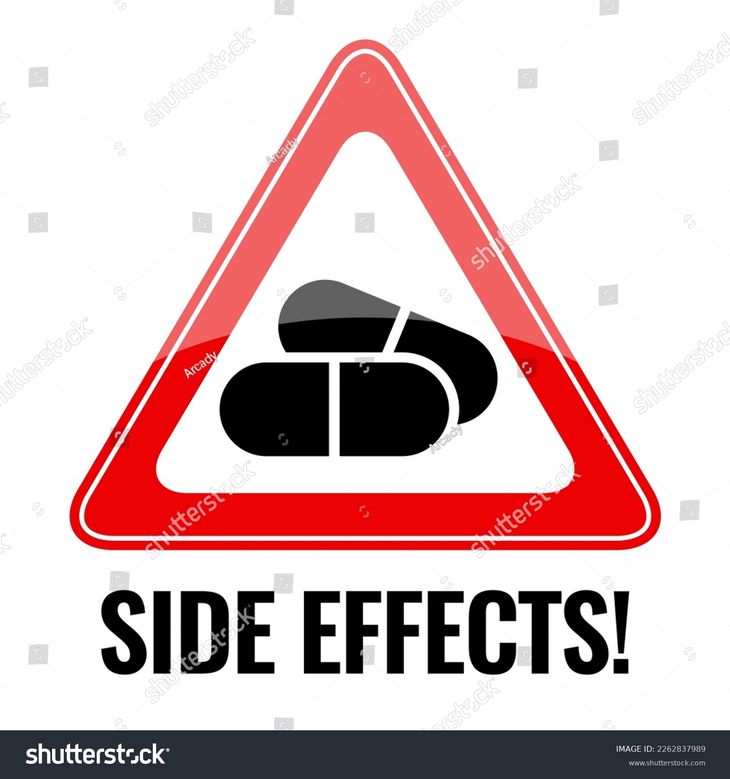 SVG of Medicine warning sign, beware of drugs side effects, vector design of medical precaution illustration svg
