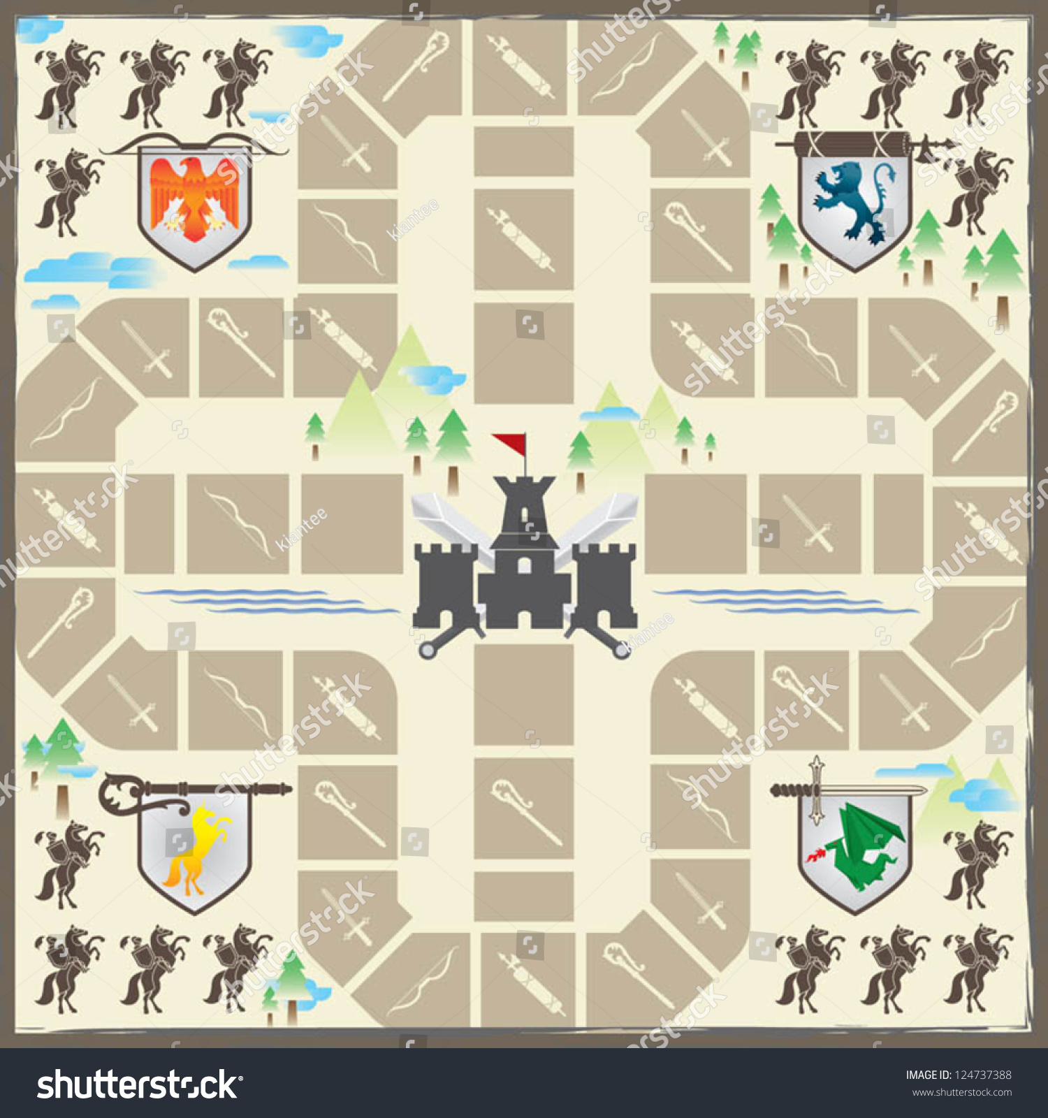 Medieval Board Game Map