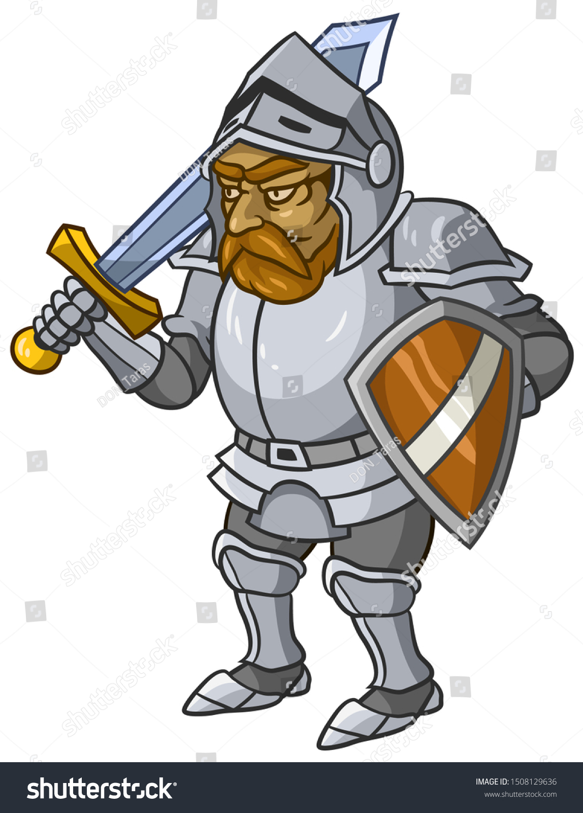 Medieval Cartoon Knight Sword Stock Vector (Royalty Free) 1508129636