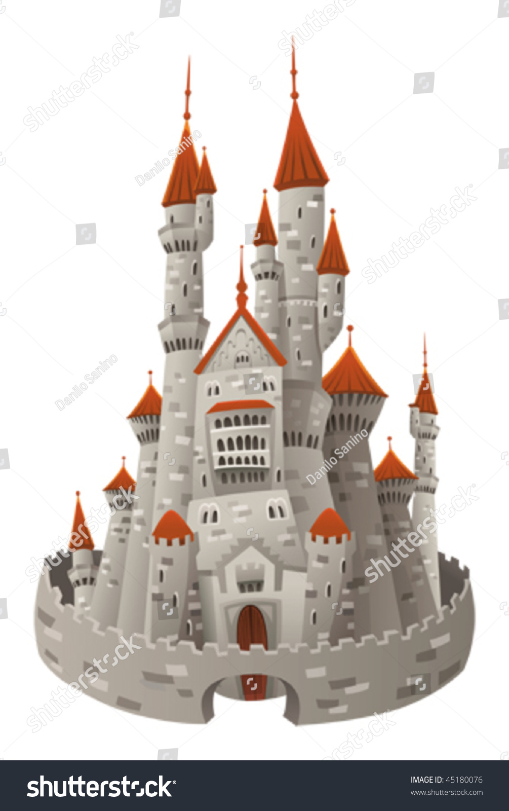 Medieval Castle. Cartoon And Vector Object Isolated - 45180076 ...