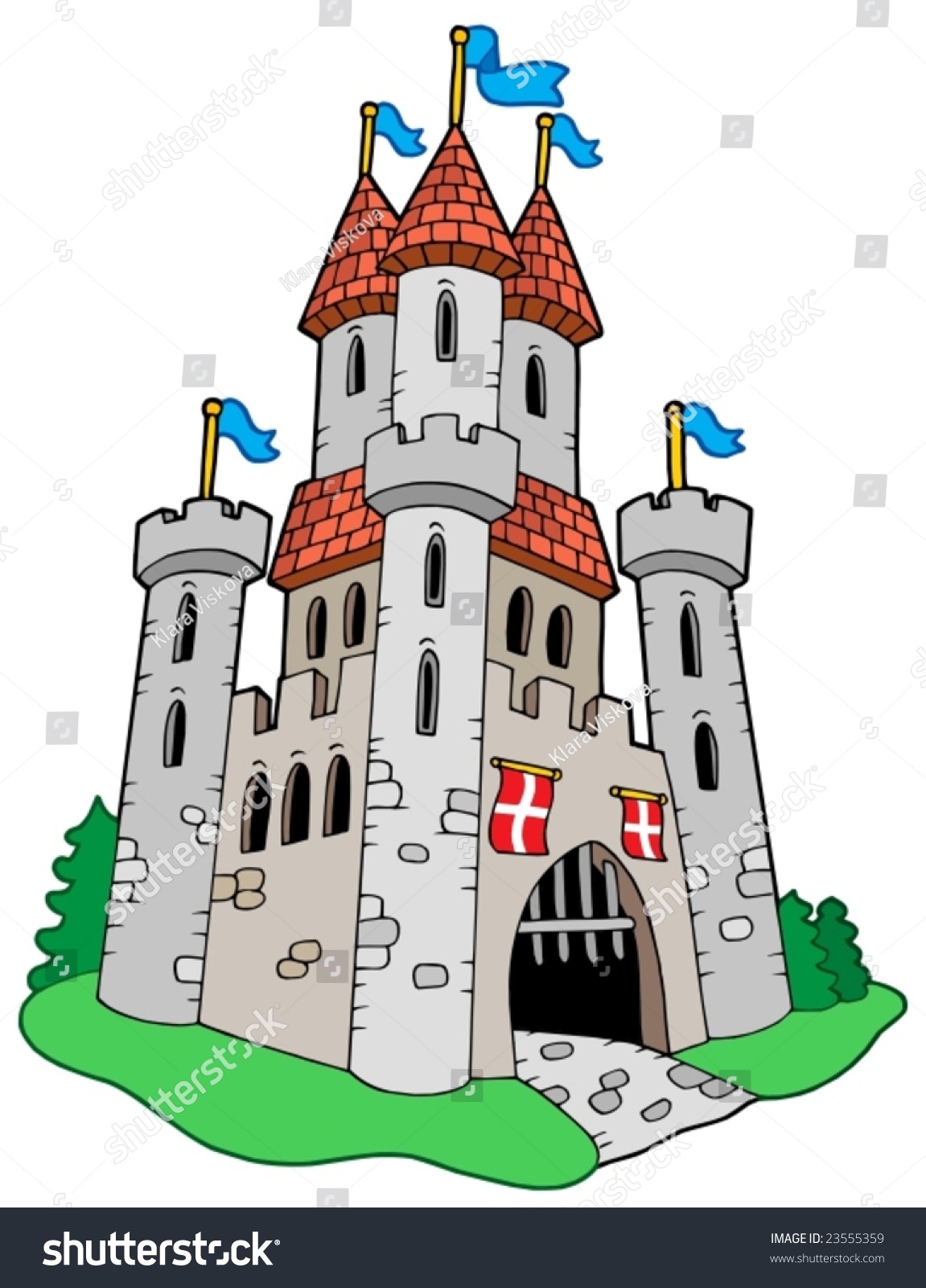 Medieval Castle Vector Illustration Stock Vector 23555359 - Shutterstock