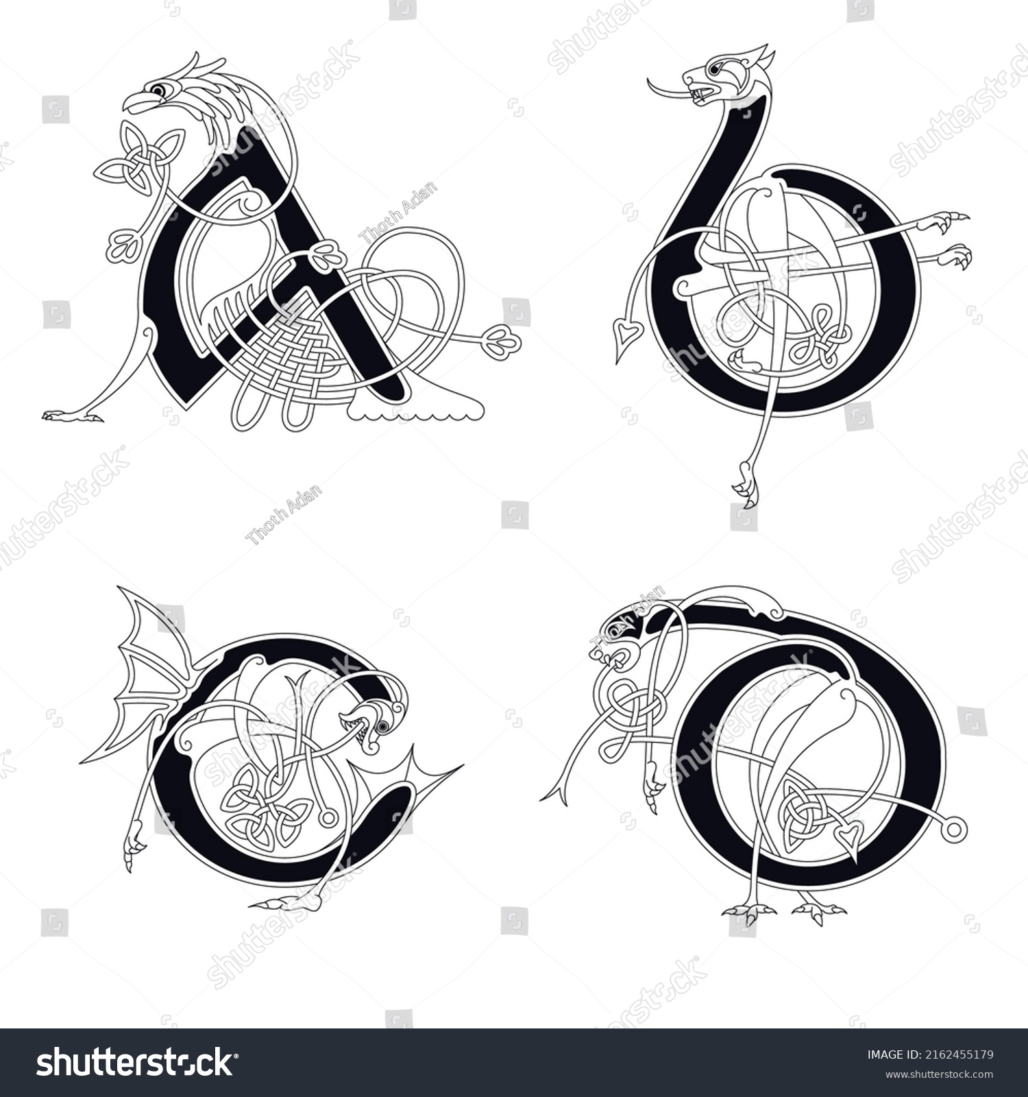 Medieval Celtic Initial Letter B C Stock Vector (Royalty Free) 2162455179 | Shutterstock