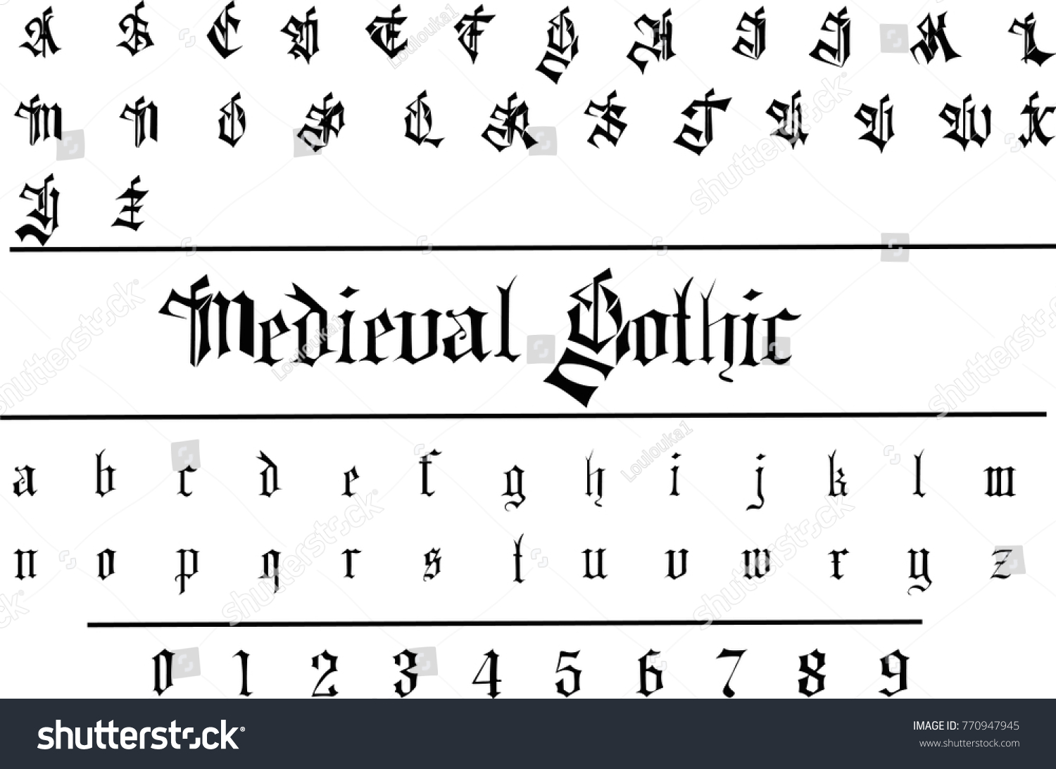 59 Gothic Zahlen Tattoo Schriftart