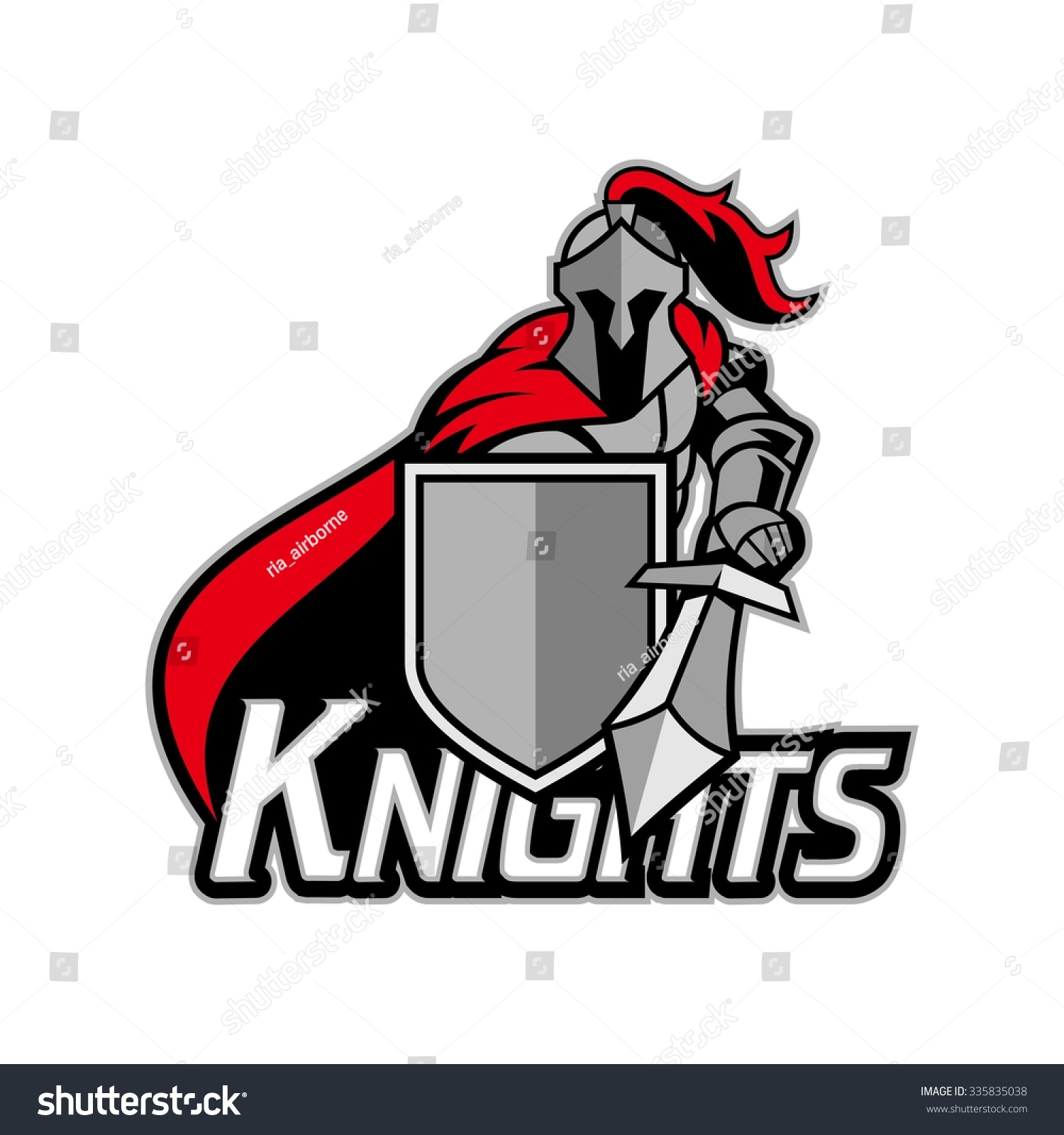 Medieval Knight With Armor And Shield, Red And Silver, Bold And Strong ...