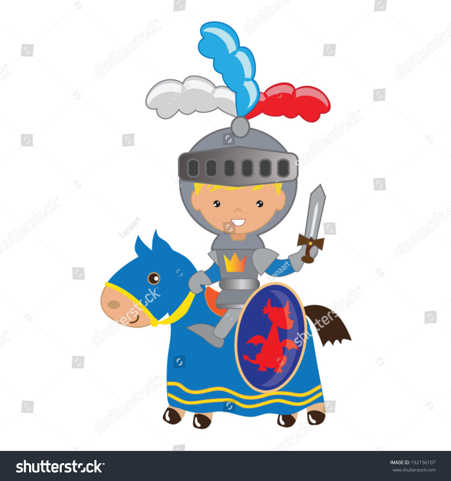 Medieval Vector Knights Illustration Stock Vector (Royalty Free) 192156107