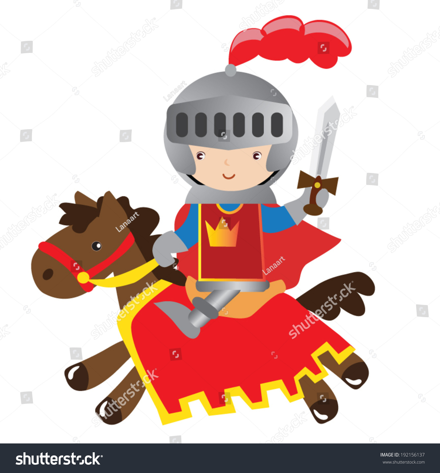 Medieval Vector Knights Illustration Stock Vector (Royalty Free) 192156137