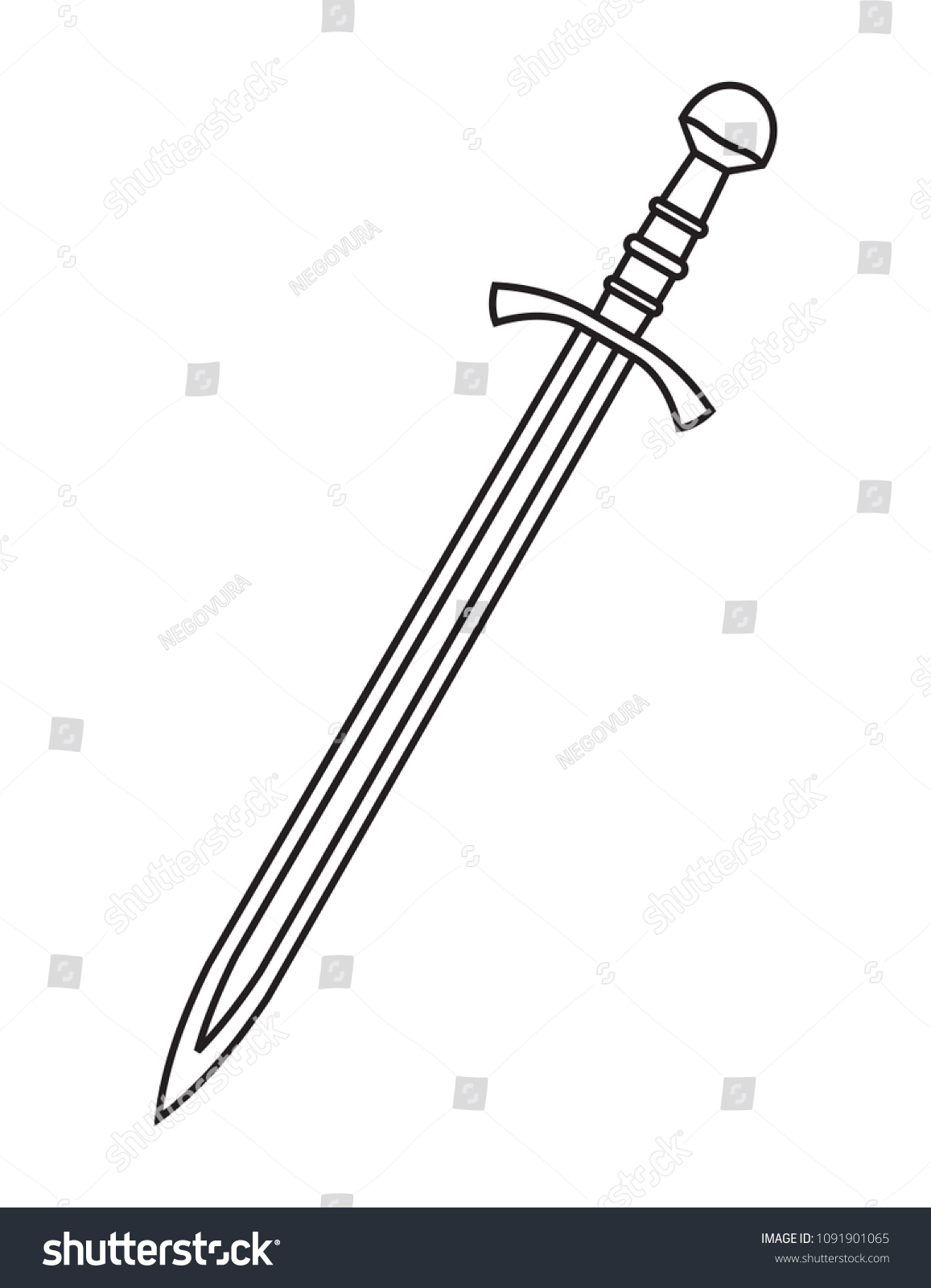 Medieval Vector Sword Stock Vector (Royalty Free) 1091901065 | Shutterstock