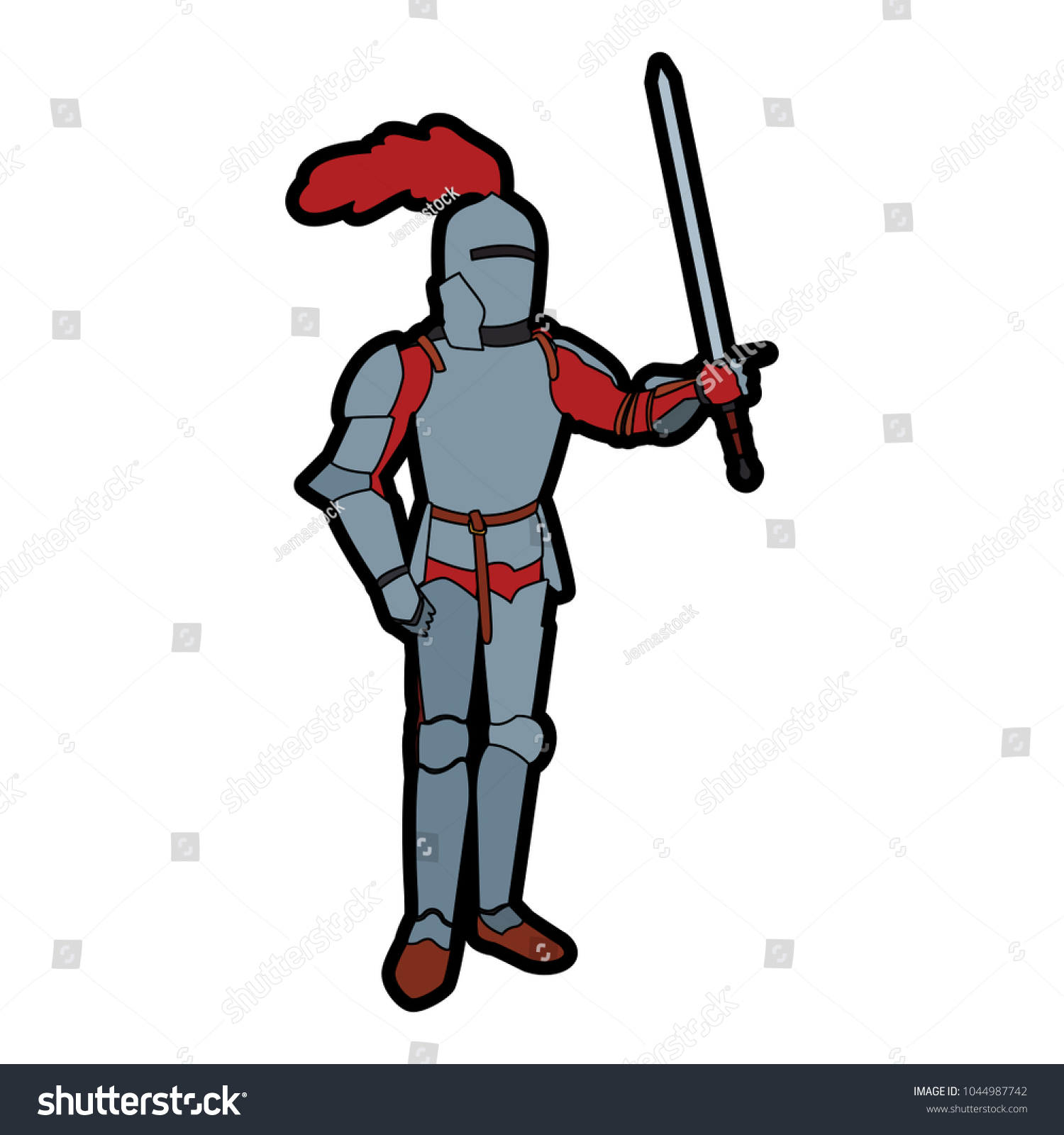 Medieval Warrior Cartoon Stock Vector (Royalty Free) 1044987742