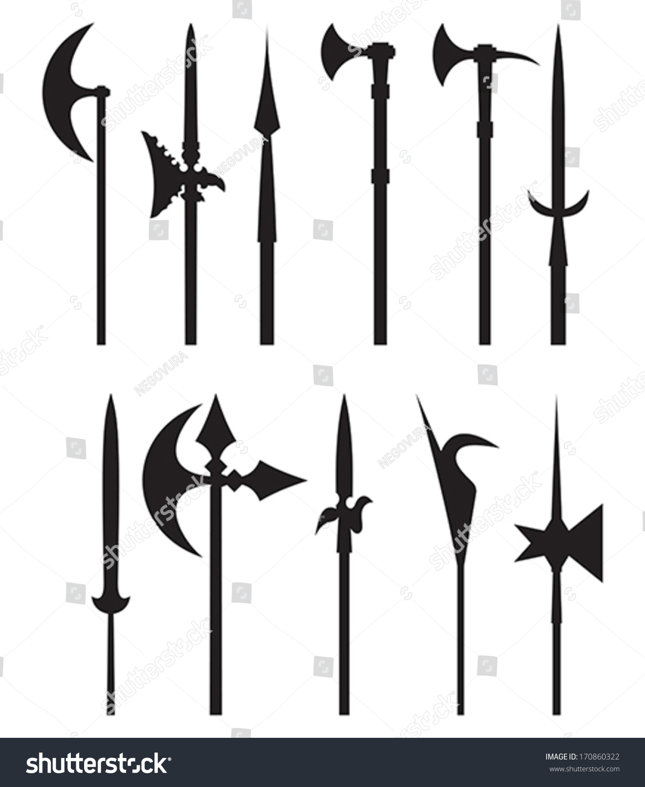 Medieval Weapon Icons Stock Vector 170860322 - Shutterstock