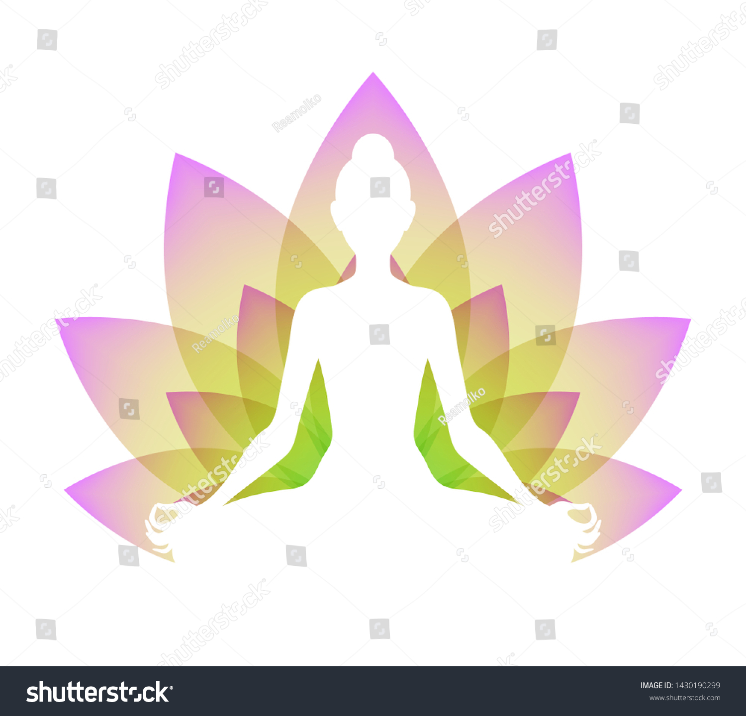 Meditating Woman Lotus Pose Silhouette Yoga Stock Vector (Royalty Free ...