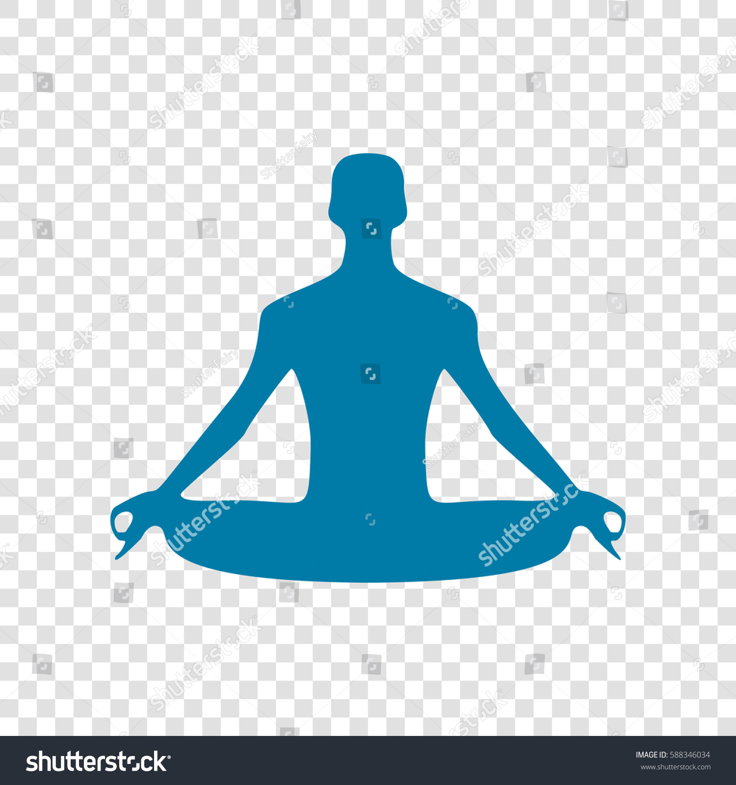 Meditation Man Sign Illustration Vector Cerulean Stock Vector (royalty 