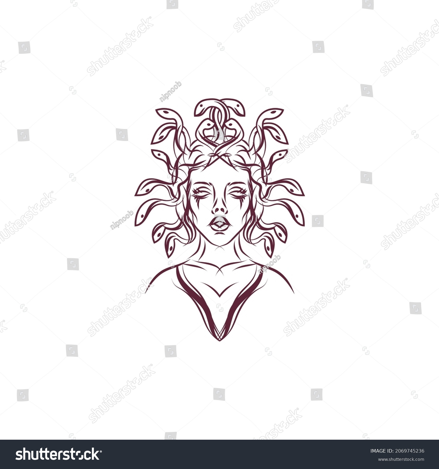 Medusa Logo Design Template Vector Illustration Stock Vector (Royalty ...