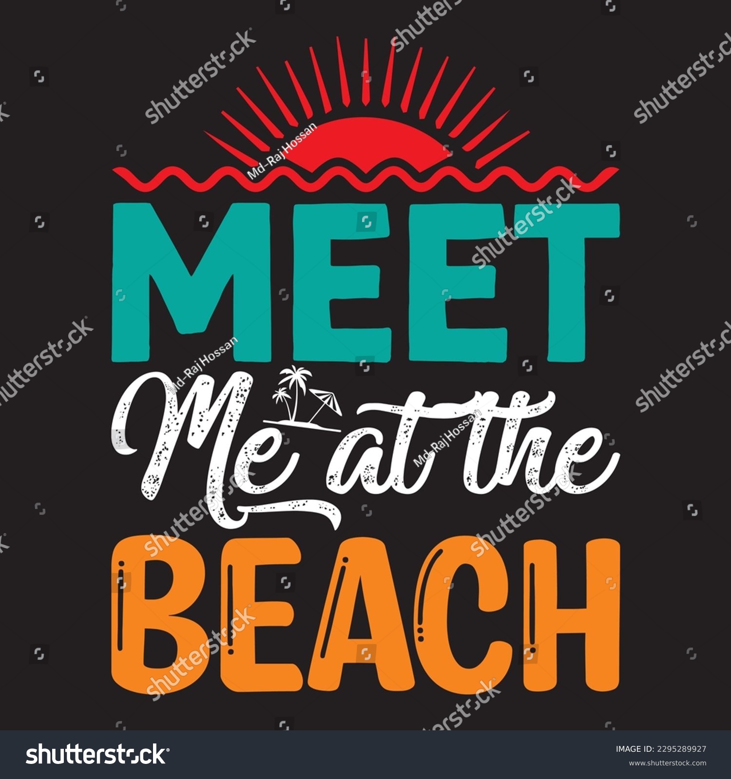SVG of Meet Me at the Beach T-shirt Design Vector File svg