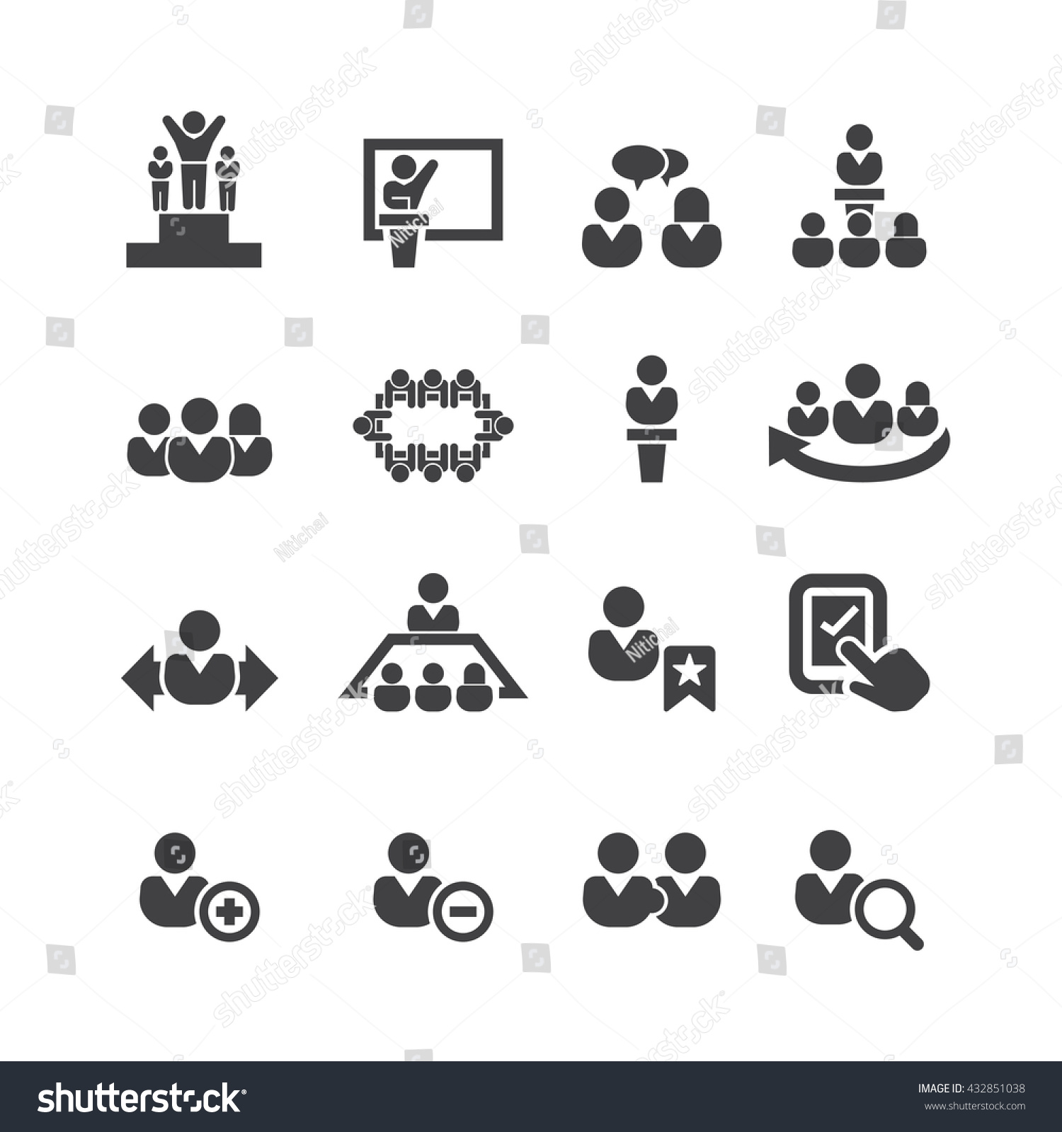 Meeting Icons,Vector - 432851038 : Shutterstock