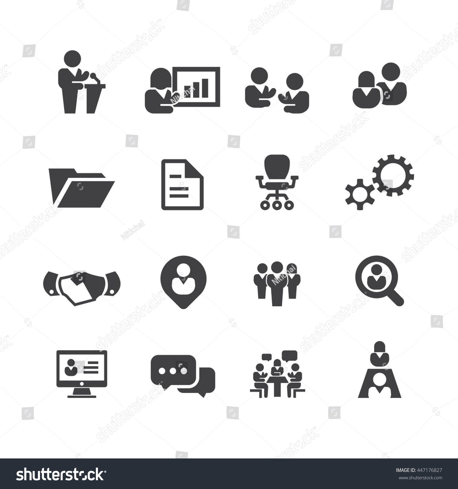 Meeting Iconsvector Stock Vector (Royalty Free) 447176827