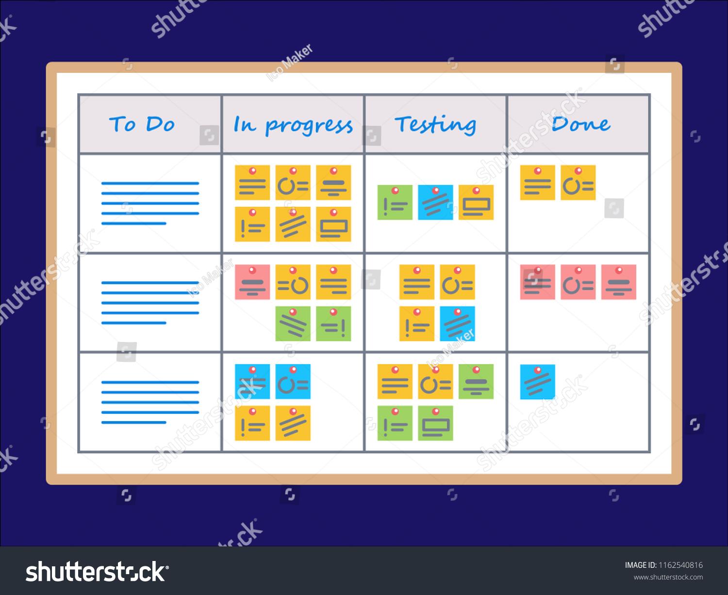 Meeting White Board Color Stickers Scrum Stock Vector (Royalty Free ...