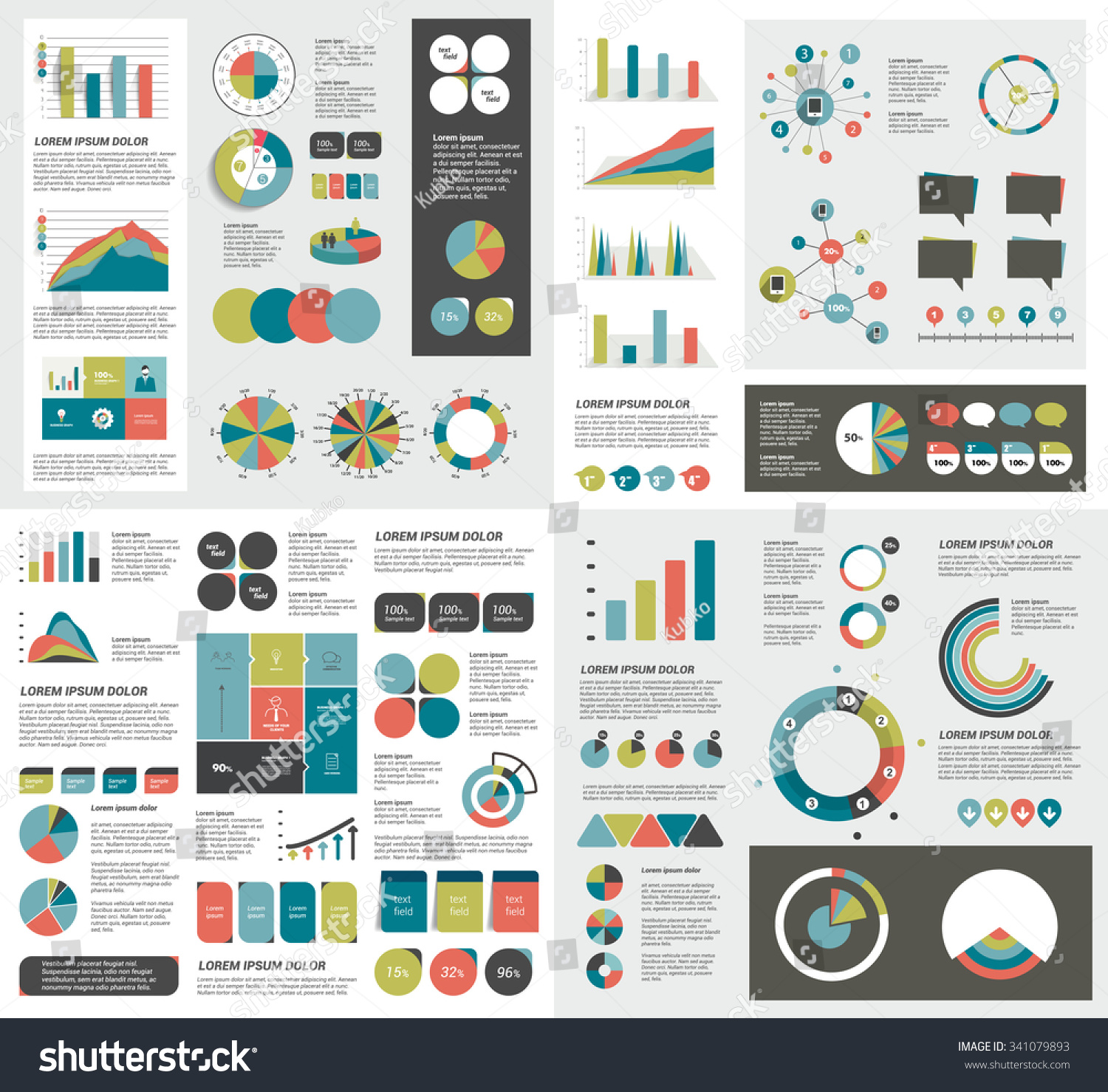 Mega Set Infographics Elements Charts Graphs Stock Vector 341079893 Shutterstock 1258