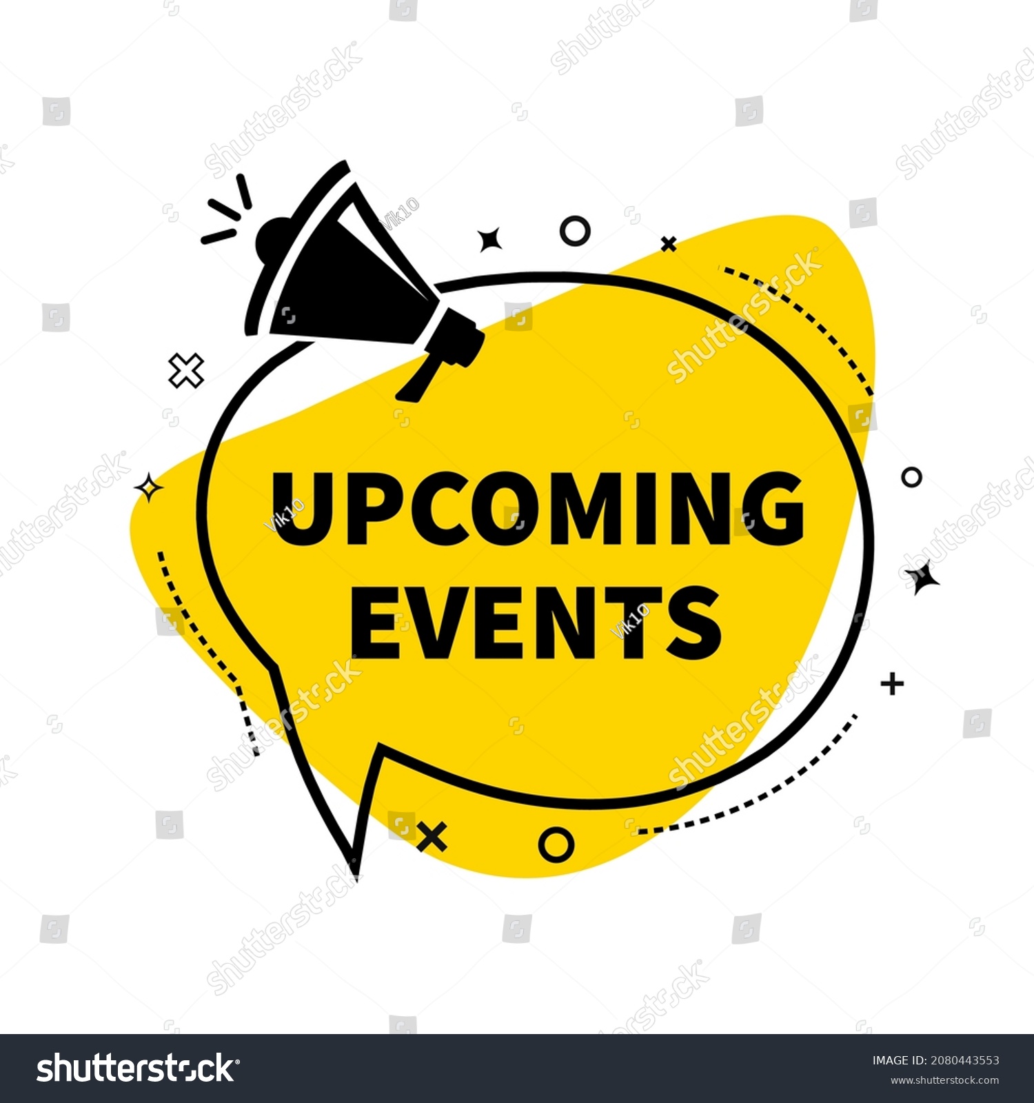 1 235 Upcoming Events Icon Images Stock Photos Vectors Shutterstock   Stock Vector Megaphone Hand Business Concept With Text Upcoming Events Vector Stock Illustration 2080443553 