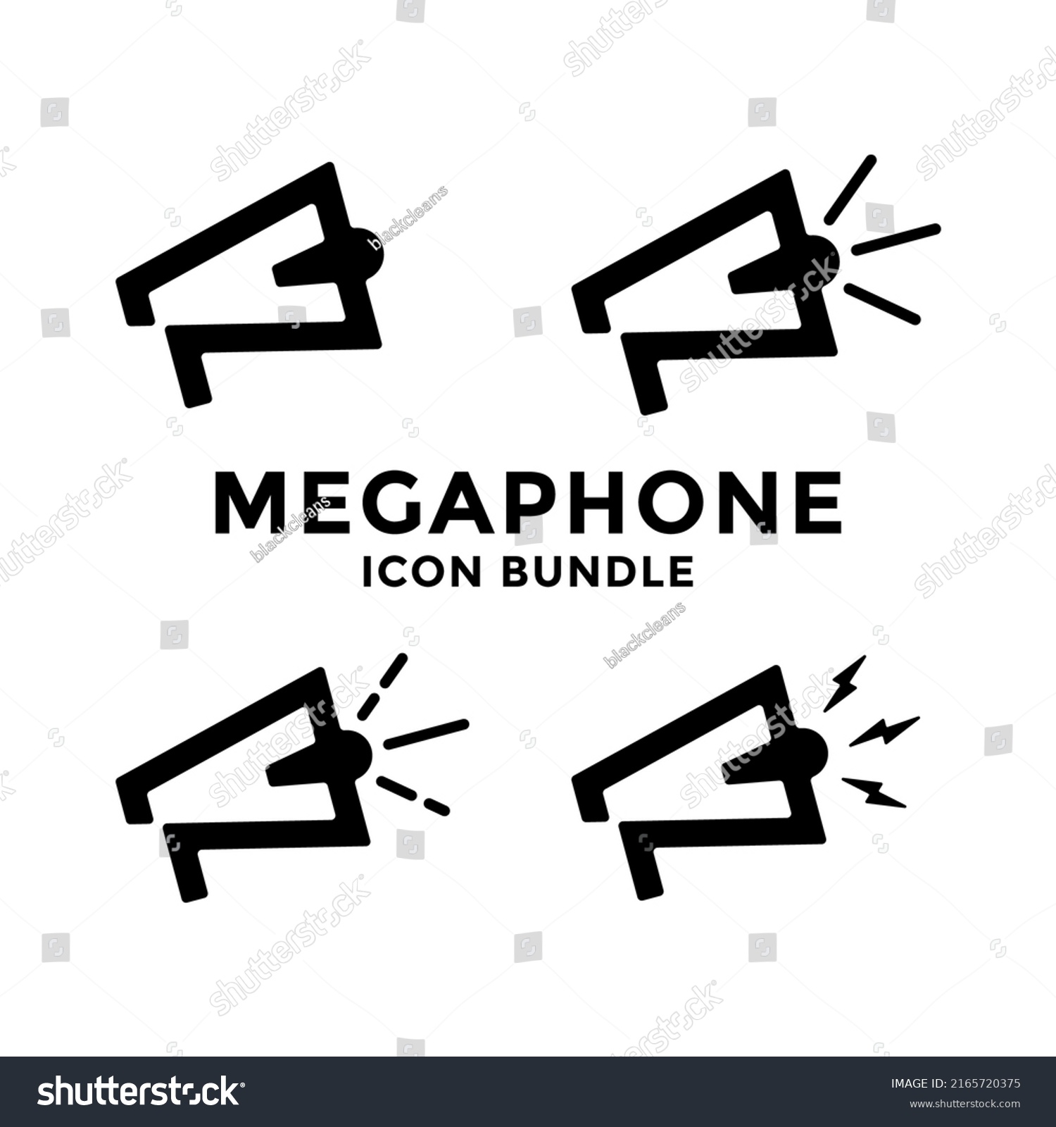 Megaphone Icon Set Bundle Logo Stock Vector (Royalty Free) 2165720375 ...