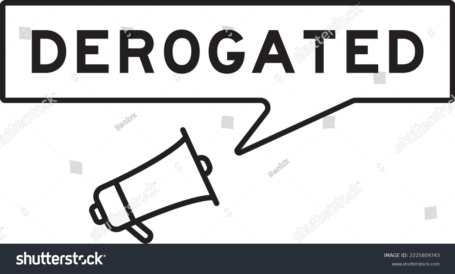 SVG of Megaphone icon with speech bubble in word derogated on white background svg