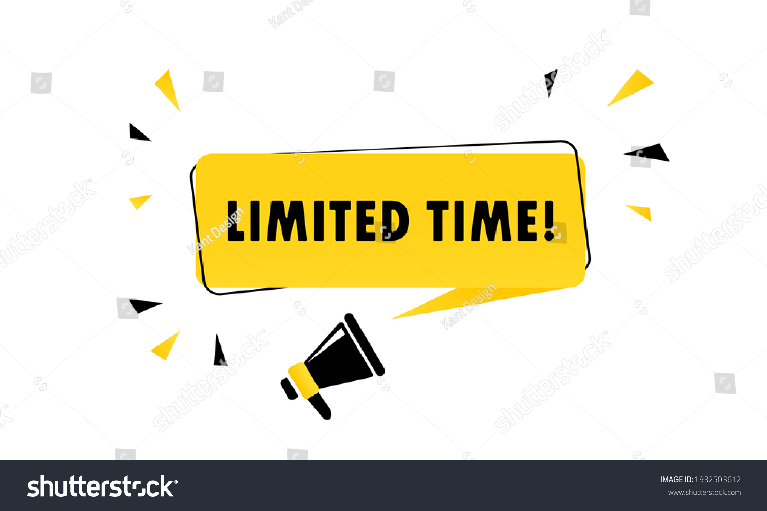 SVG of Megaphone with Limited Time speech bubble banner. Loudspeaker. Can be used for business, marketing and advertising. Vector EPS 10. Isolated on white background svg