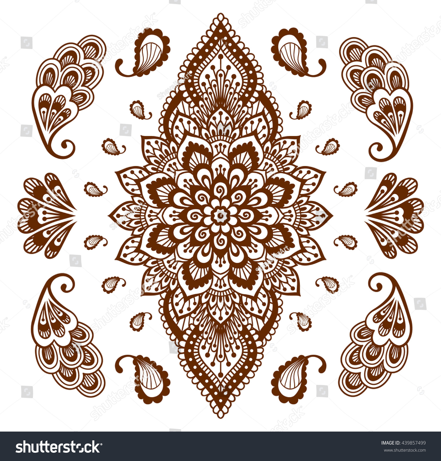 mehendi ornament collection indian henna tattoo stock vector mehendi ornament collection indian henna tattoo stock vector